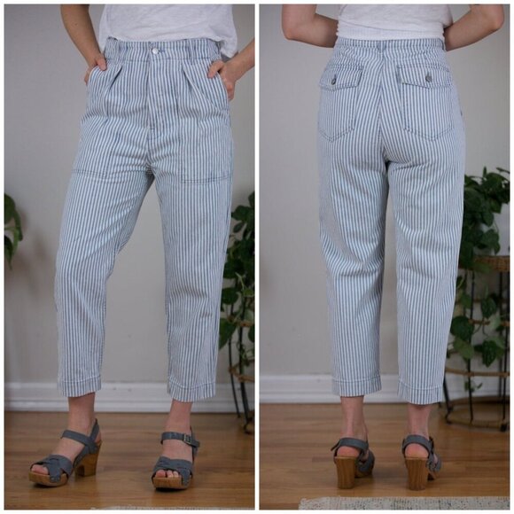 NWT SUNDRY RAILROAD STRIPE POCKET PANT in cherry MSRP $188 women’s 27 - Picture 4 of 12